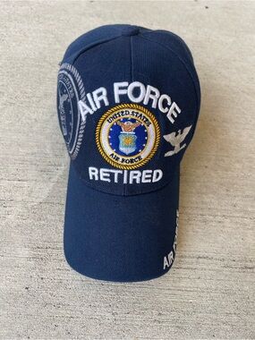 United States Air Force Retired Navy Blue Embroidered Baseball Cap
